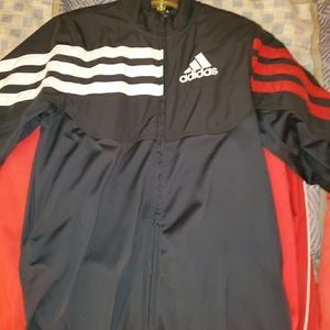 Adidas zip up . Half wind Breaker half cotton